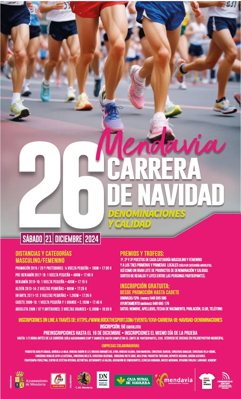 Mendavia se prepara para su 26ª Carrera de Navidad el 21 de diciembre