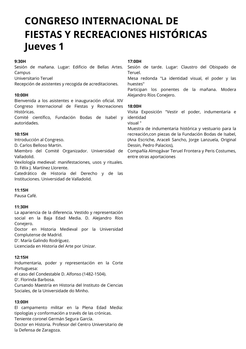 Teruel acoge el XIV Congreso Internacional de Fiestas y Recreaciones Históricas
