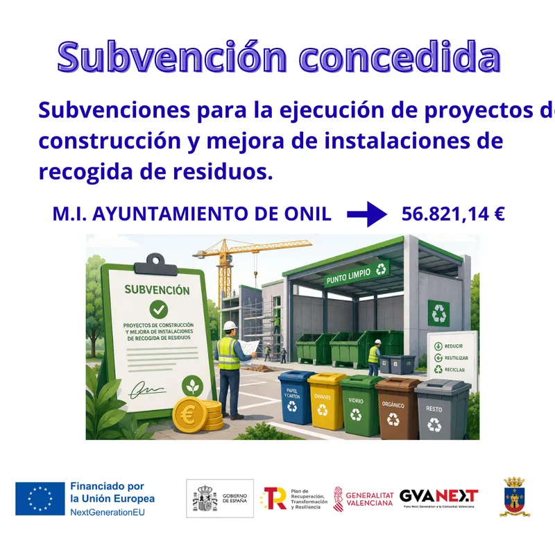 Onil recibe una subvención para mejorar la recogida de residuos