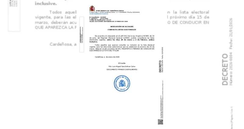 Cardeñosa abre la consulta de listas electorales para las autonómicas del 15 de marzo