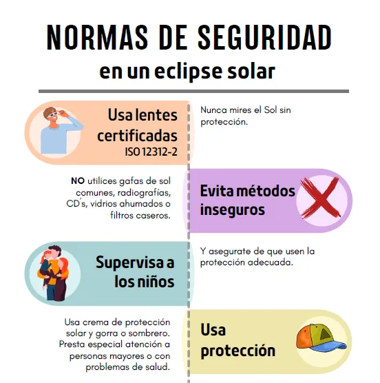 Normativa de seguridad para la observación del eclipse total de sol en El Municipio