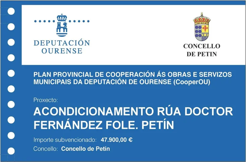 Petín inicia el acondicionamiento de la Rúa do Doctor Fernández Fole