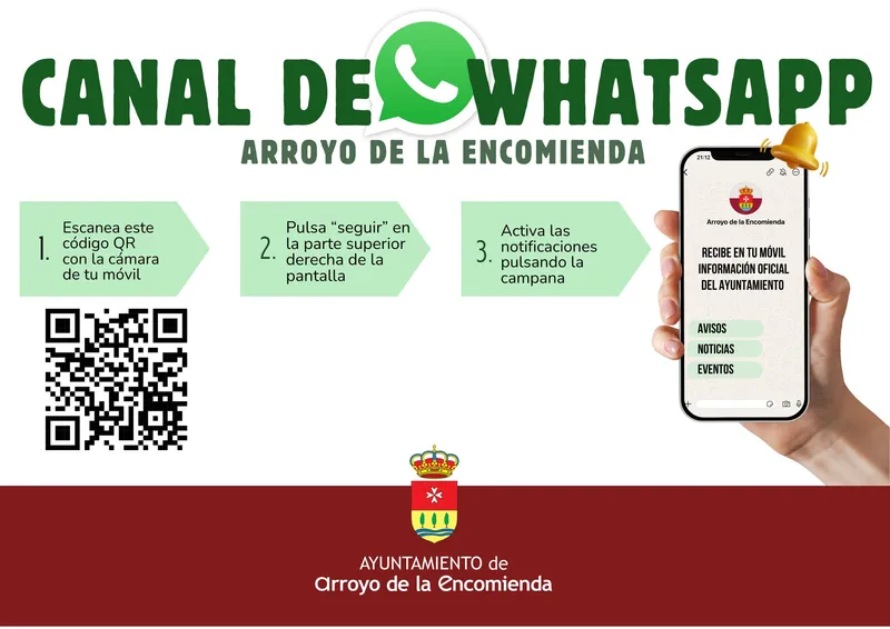 Arroyo de la Encomienda lanza canal de WhatsApp para comunicación directa con los vecinos