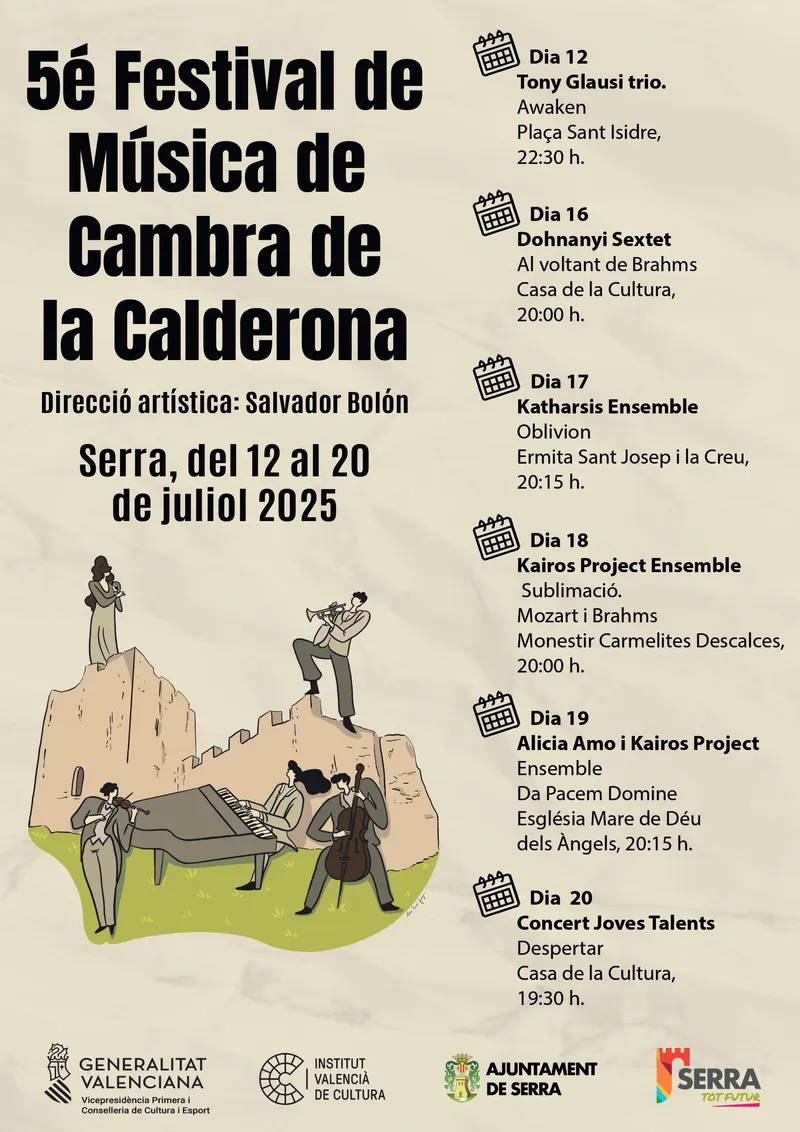 Serra celebra la quinta edición del Festival de Música de Cambra de la Calderona con un programa renovado