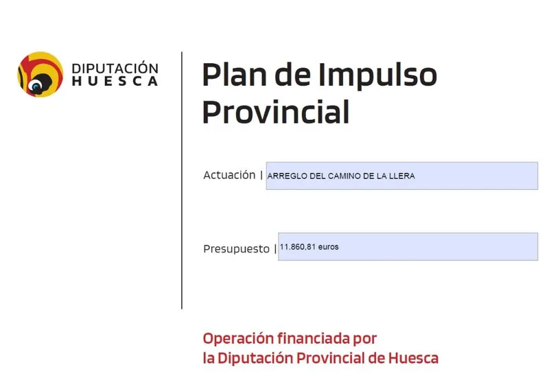 La Diputación Provincial de Huesca financia la mejora del camino La LLera en Villanova