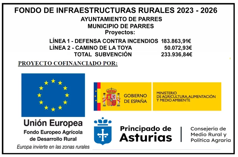 El Ayuntamiento de Parres aprueba el Fondo de Infraestructuras Rurales 2023-2026