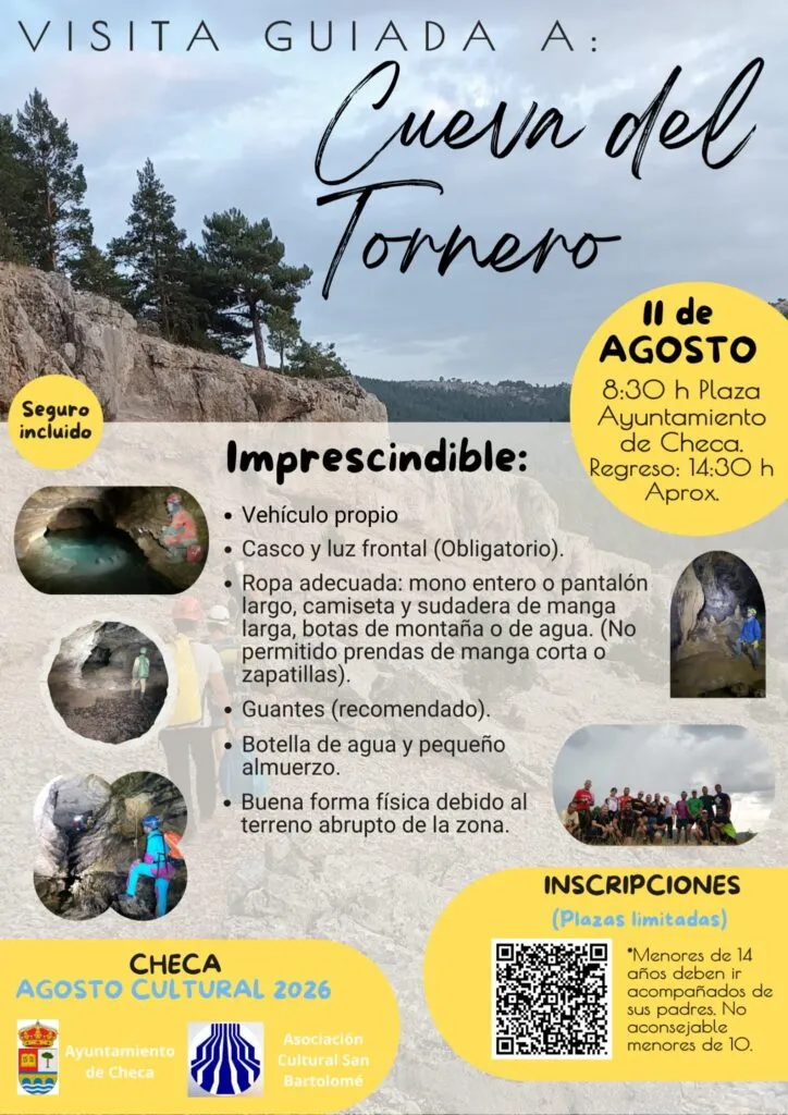 Checa organiza una visita guiada a la Cueva del Tornero el 11 de agosto