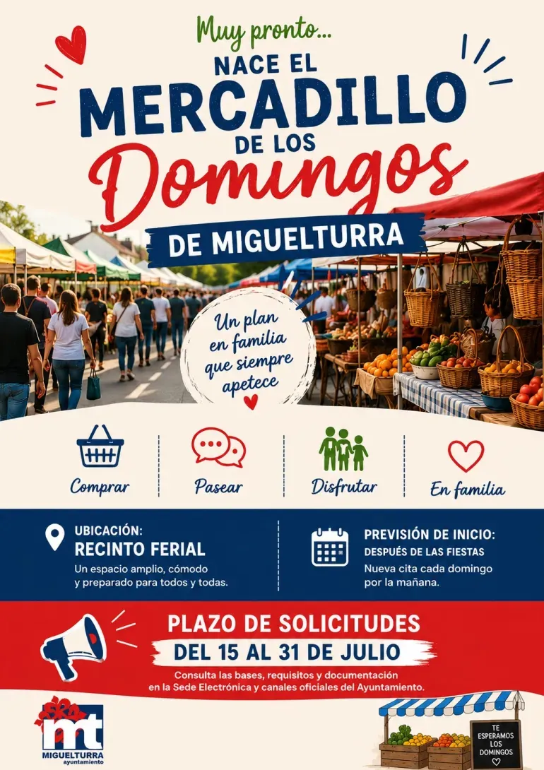 Miguelturra lanza un nuevo mercadillo dominical para dinamizar el comercio local