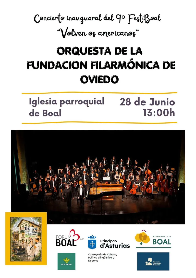 Boal inaugura el FestiBoal Indiano con un concierto de la Filarmónica de Oviedo
