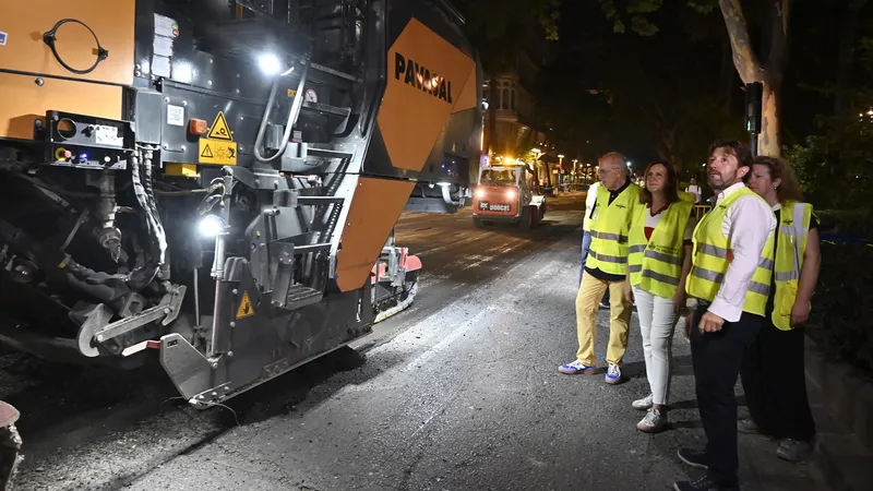 València inicia el asfaltado nocturno de Marqués del Túria para agilizar la obra