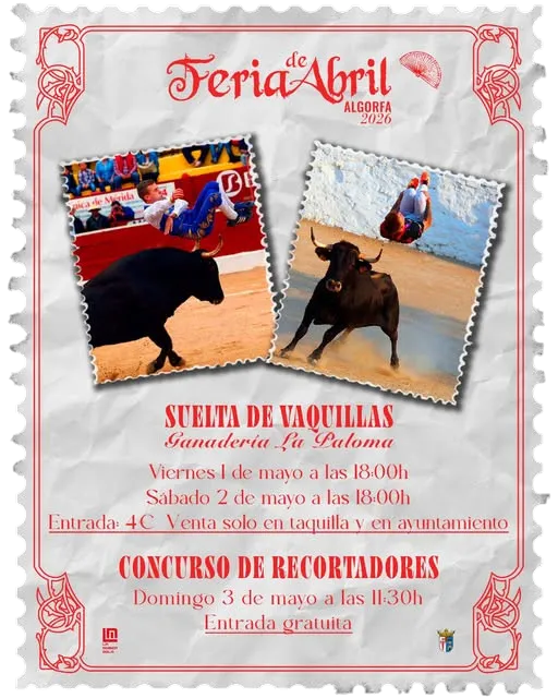 Algorfa celebra su Feria de Abril con sueltas de vaquillas y concurso de recortadores