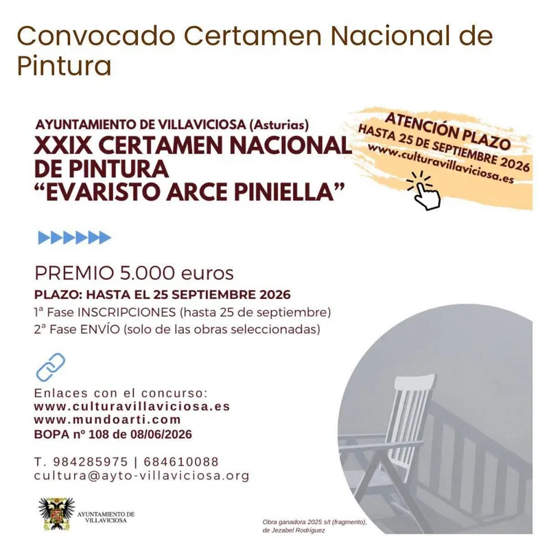 Villaviciosa convoca el XXIX Certamen Nacional de Pintura Evaristo Arce Piniella
