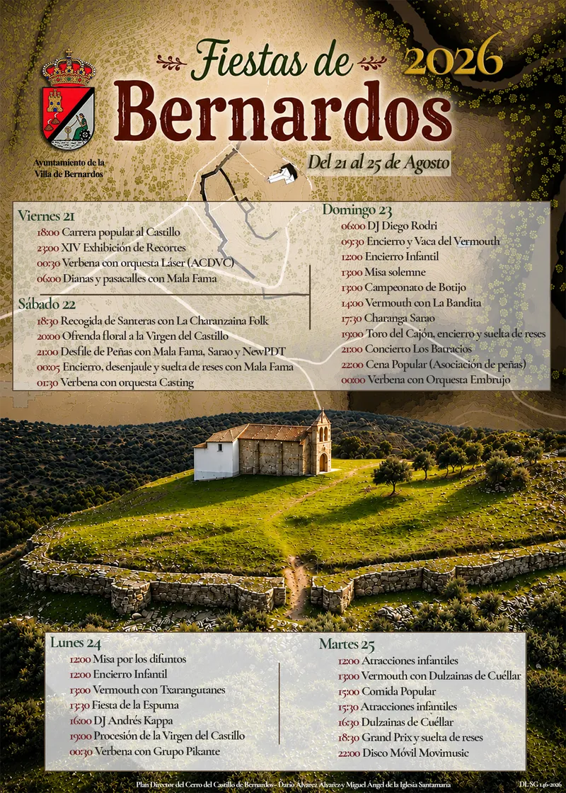Bernardos anuncia sus Fiestas Patronales 2026 con programa y cartel disponibles