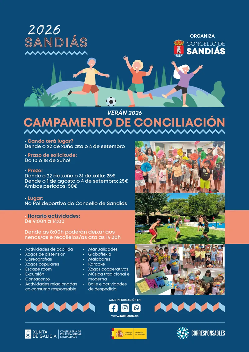 Sandiás lanza el campamento de verano 'Concilia 2026' para niños y jóvenes