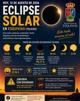 Esquivias se prepara para el eclipse solar del 12 de agosto con un 99,71% de ocultación