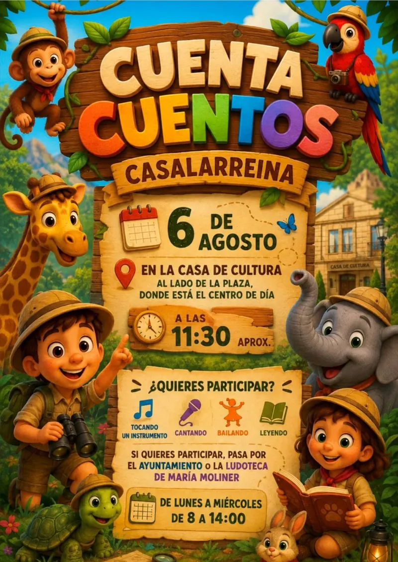 Casalarreina celebra un cuentacuentos infantil el 6 de agosto