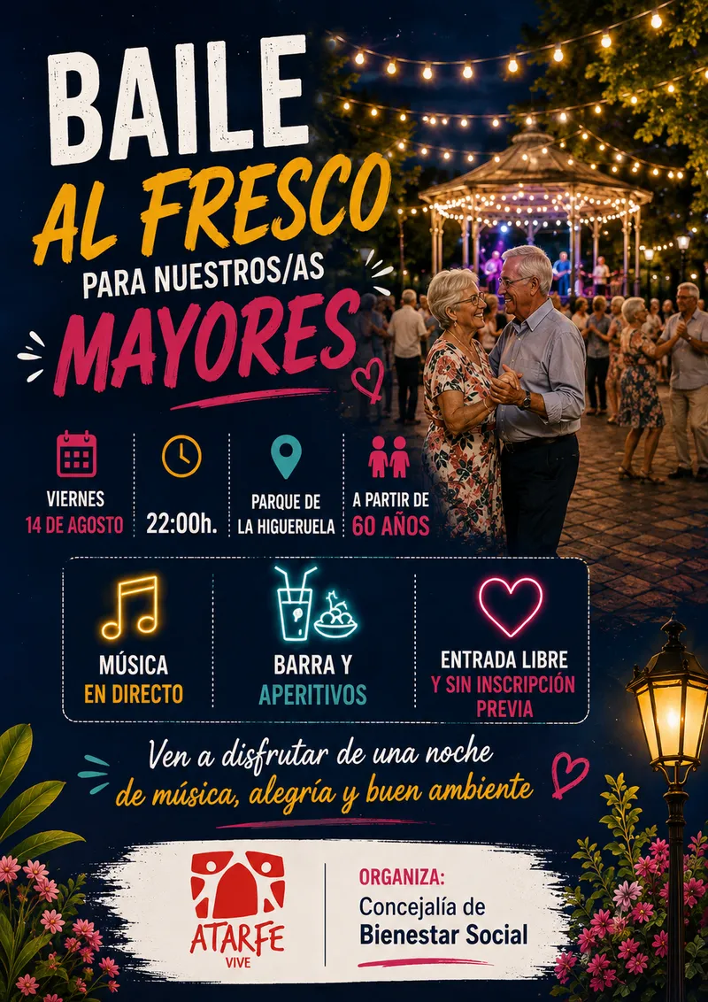 Atarfe celebra su tradicional baile de verano para mayores en el Parque de la Higueruela