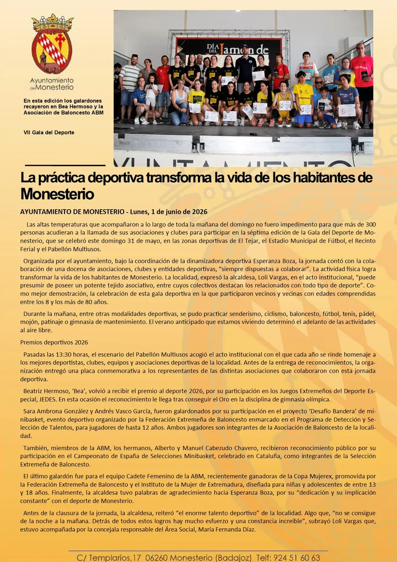 El deporte impulsa el bienestar y la cohesión social en Monesterio