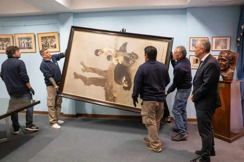 El icónico cuadro de Castelao 'A derradeira leición do mestre' viaja a Pontevedra desde Buenos Aires