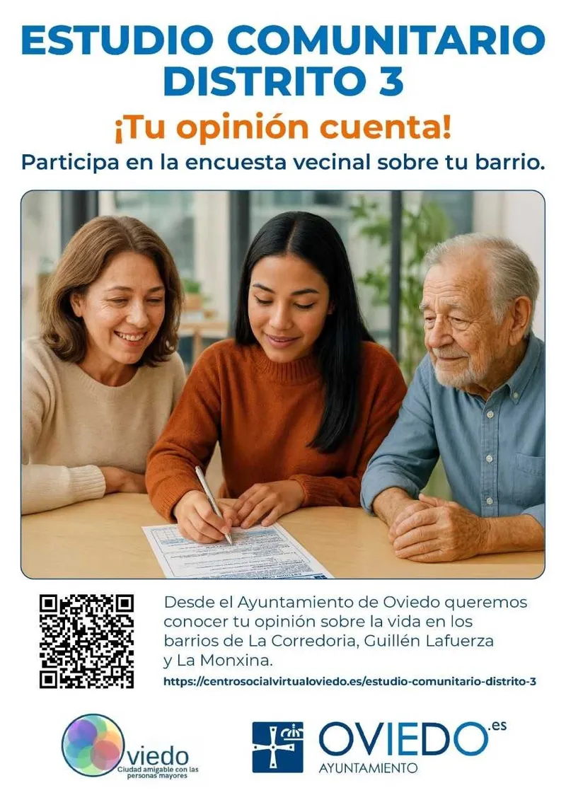Oviedo inicia un estudio sociocomunitario en el Distrito Urbano 3 para detectar necesidades vecinales
