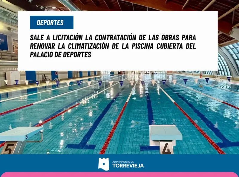 Torrevieja licita la renovación de la climatización de su piscina cubierta por 135.000 euros