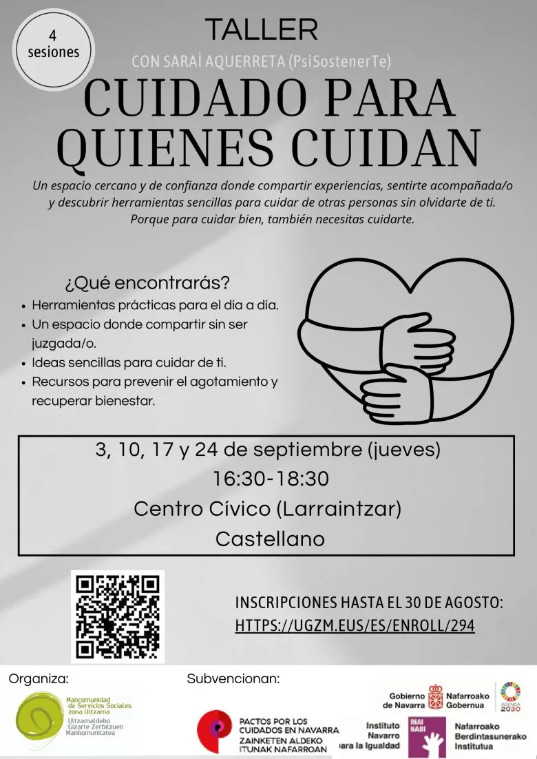 Taller para personas cuidadoras en Larraintzar en septiembre