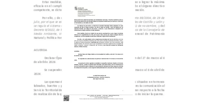 Castilla y León declara época de peligro medio de incendios forestales