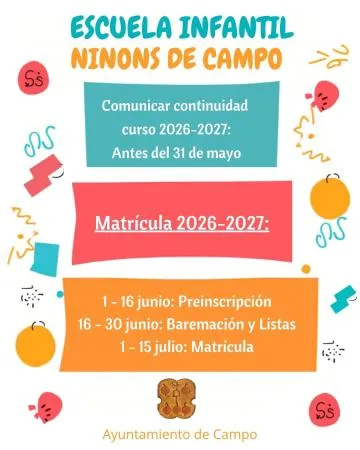 El Ayuntamiento de Campo abre el plazo de inscripción para la Escuela Infantil Ninons