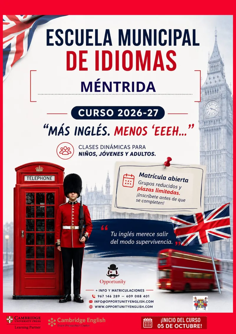 Méntrida abre el plazo de matrícula para la Escuela Municipal de Idiomas 2026-2027
