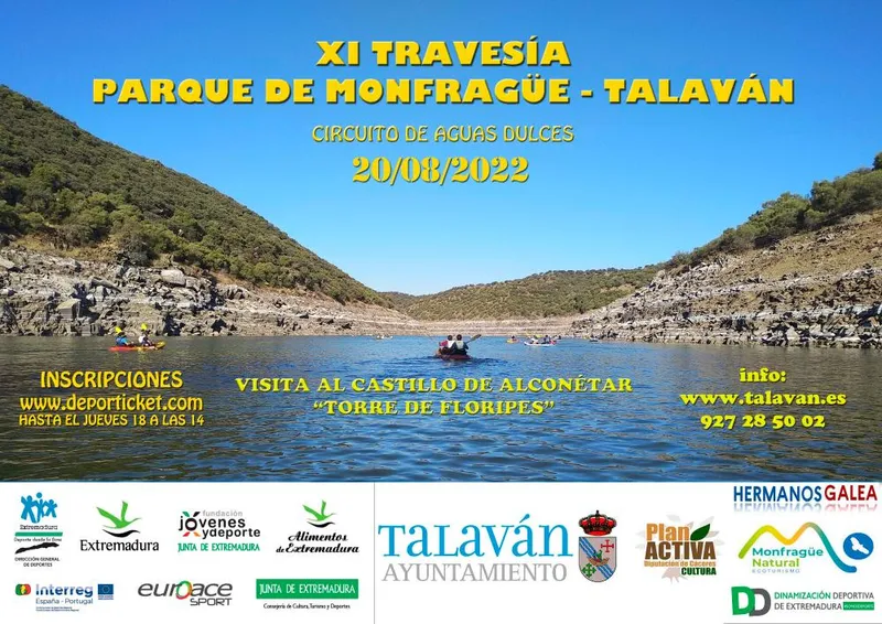 La XI Travesía Parque de Monfragüe-Talaván se celebrará el 20 de agosto