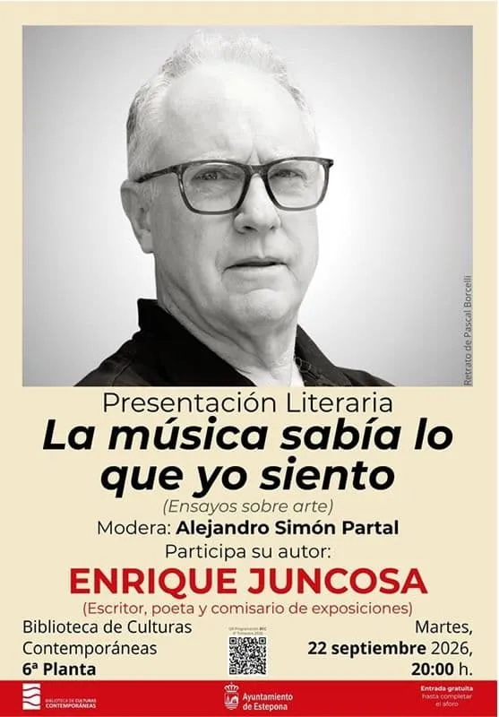 Estepona acoge la presentación del libro 'La música sabía lo que yo siento' de Enrique Juncosa