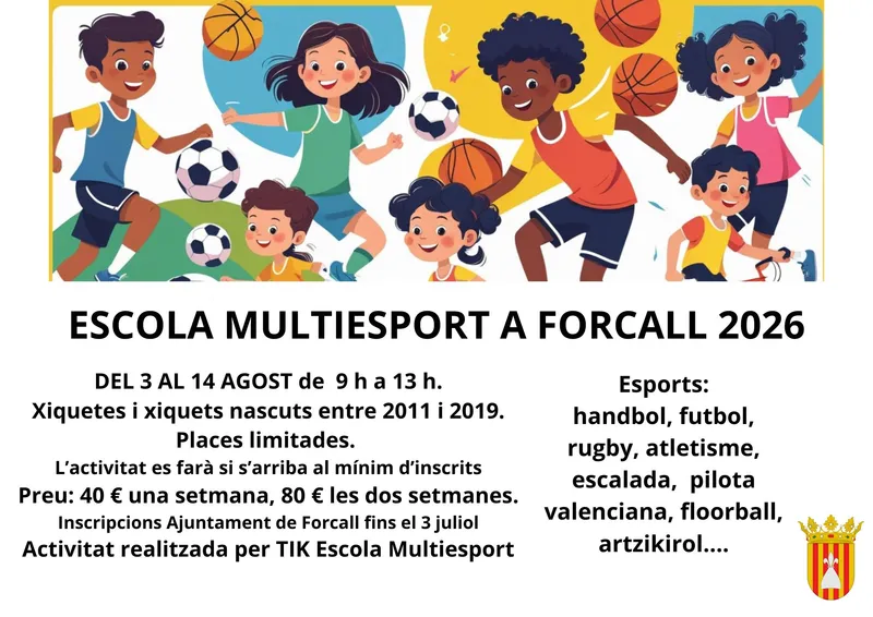 Forcall organiza escuela multideporte para niños este verano