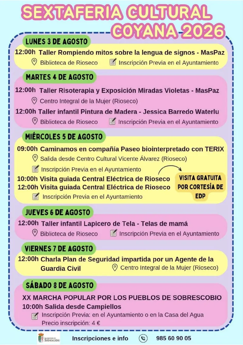Sobrescobio celebra la Sextaferia Cultural Coyana del 3 al 8 de agosto