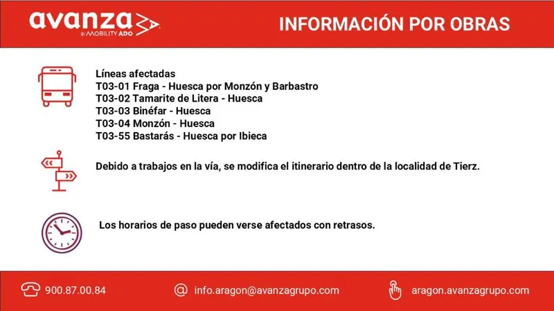 Nuevos servicios de transporte público conectan Fraga con Huesca vía Monzón y Barbastro