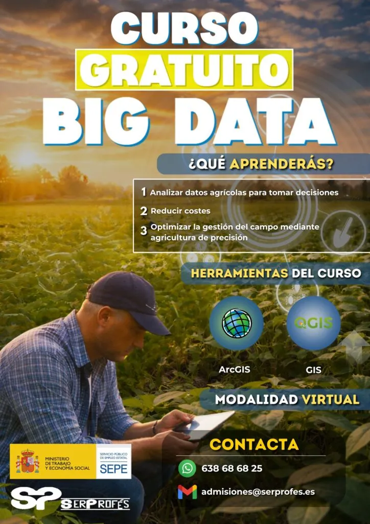 Formación gratuita en Big Data, renovables y gestión agraria para trabajadores del campo