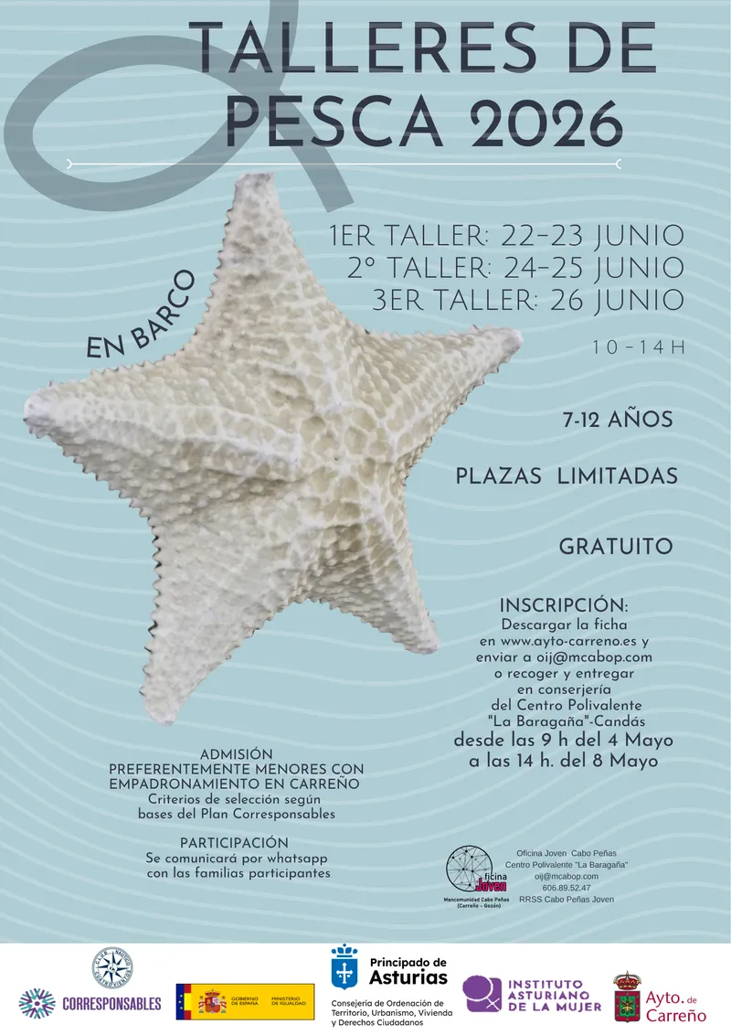 Carreño lanza talleres de pesca gratuitos para niños este verano