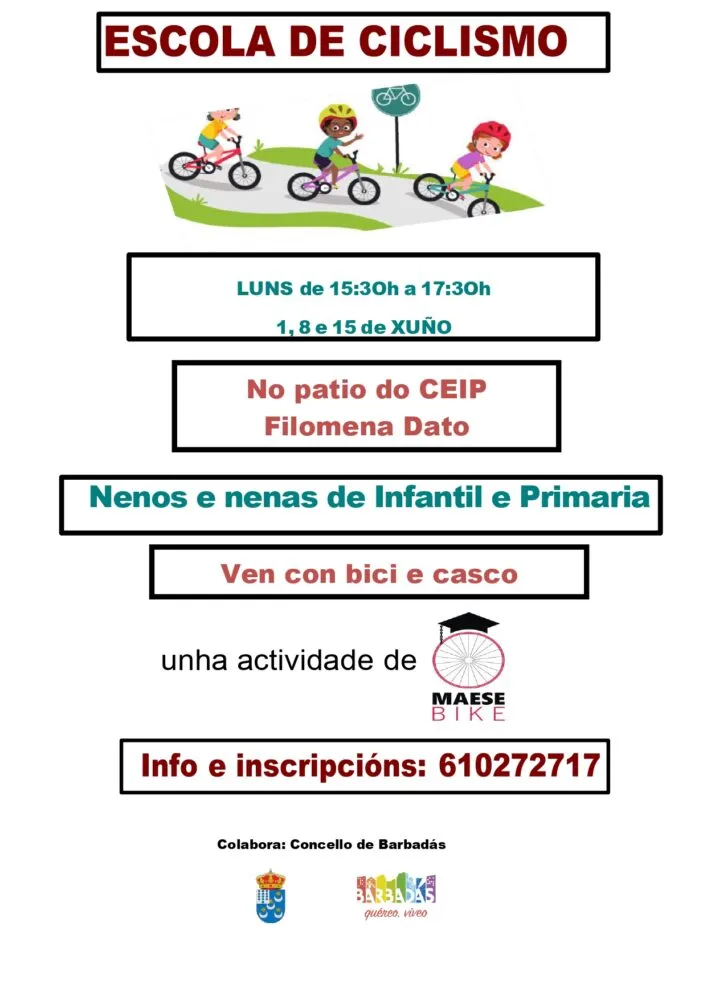 La Escola de Ciclismo de Barbadás amplía su actividad en junio con nuevas inscripciones