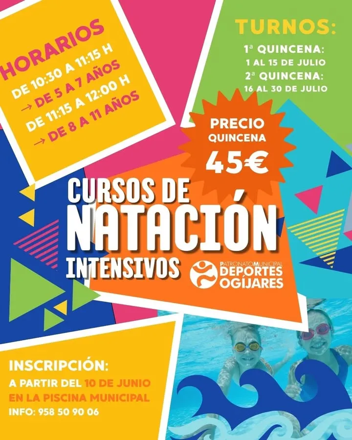 Ogíjares abre inscripciones para cursos intensivos de natación infantil en julio