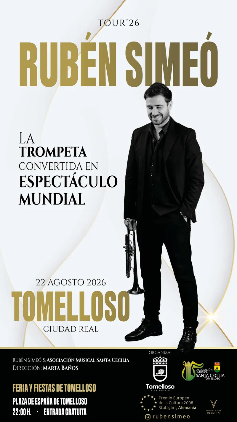 Tomelloso celebra la Feria con un concierto gratuito del trompetista Rubén Simeó