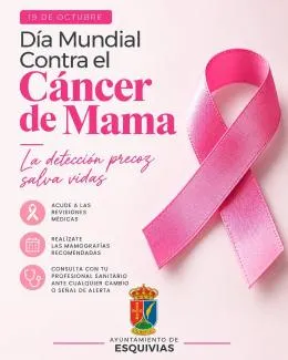 Esquivias se une al Día Mundial contra el Cáncer de Mama con un mensaje de apoyo y concienciación