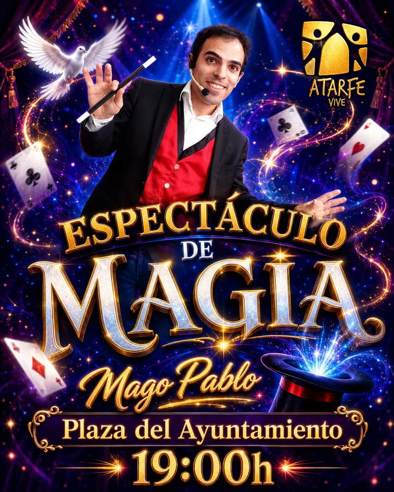 El Mago Pablo ilumina la Plaza del Ayuntamiento de Atarfe esta tarde