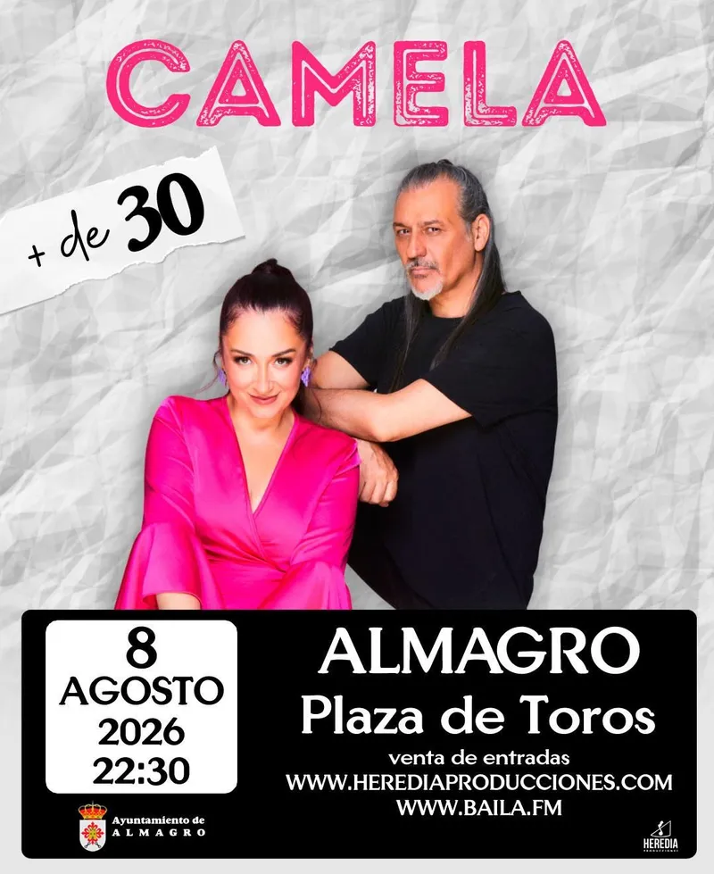 Almagro acogerá el concierto de Camela el próximo 8 de agosto de 2026