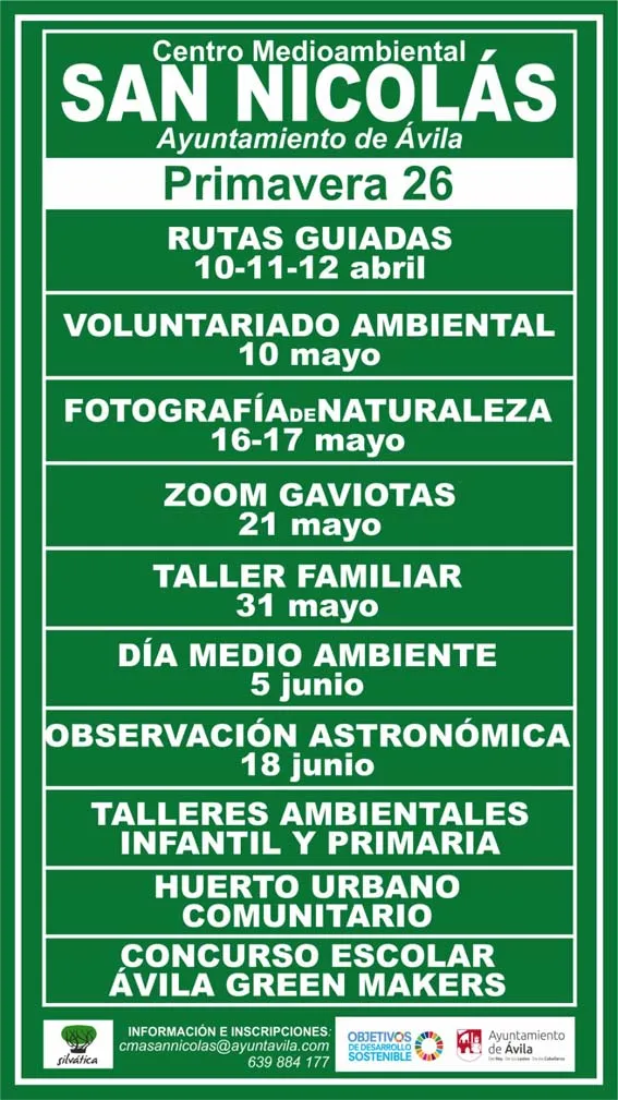 El Centro Medioambiental San Nicolás de Ávila presenta su programa de actividades de primavera
