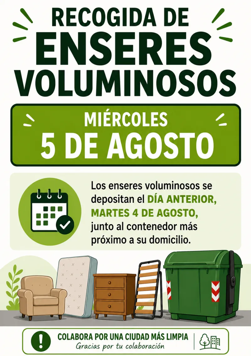 Casalarreina organiza recogida de enseres voluminosos el 5 de agosto