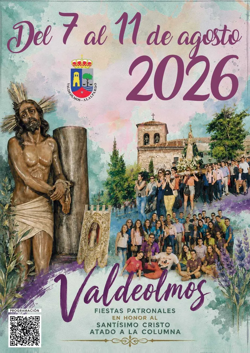 Valdeolmos celebra sus fiestas patronales en honor al Santísimo Cristo atado a la Columna del 7 al 11 de agosto