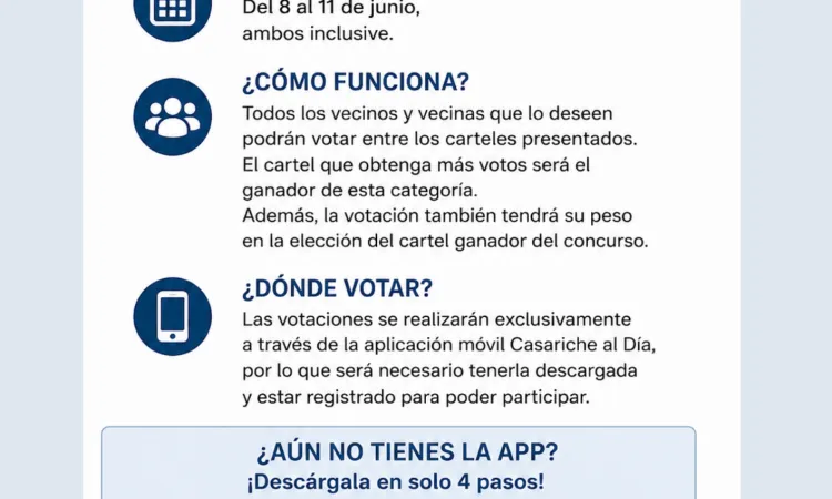 Casariche abre la votación popular para elegir el cartel de Feria 2026 a través de su app