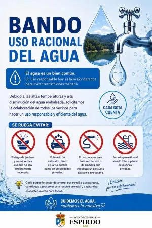 Espirdo insta a un uso responsable del agua ante la llegada del verano