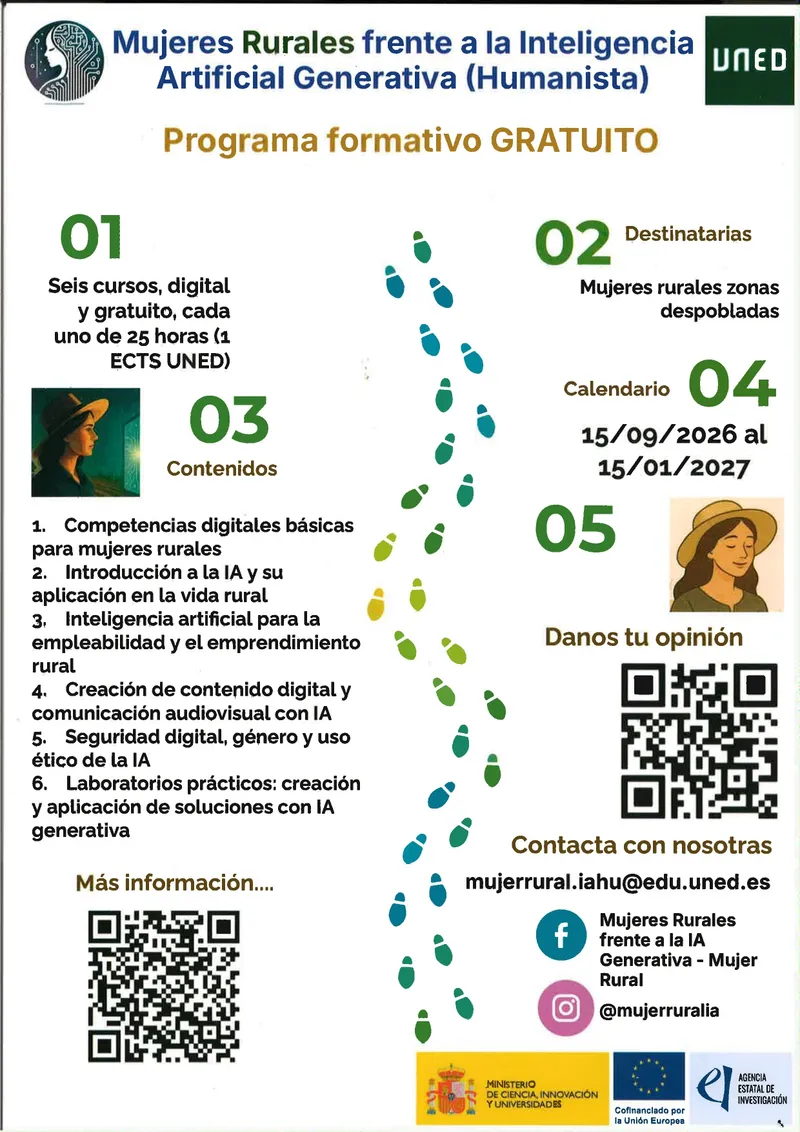 Formación gratuita UNED para mujeres rurales sobre inteligencia artificial