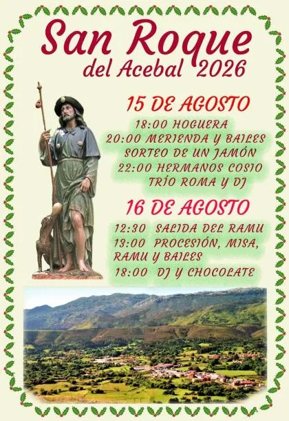 San Roque del Acebal celebra sus fiestas patronales con hoguera, procesión y música
