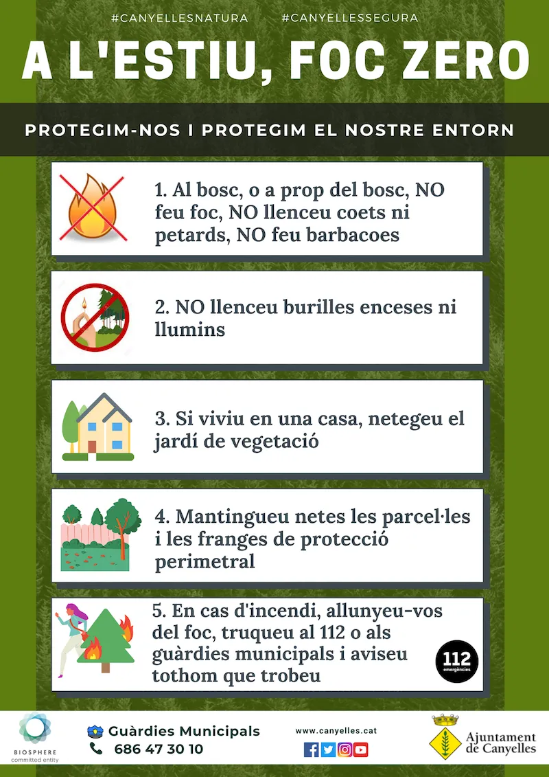 Canyelles intensifica la prevención de incendios ante el riesgo de verano